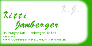 kitti jamberger business card